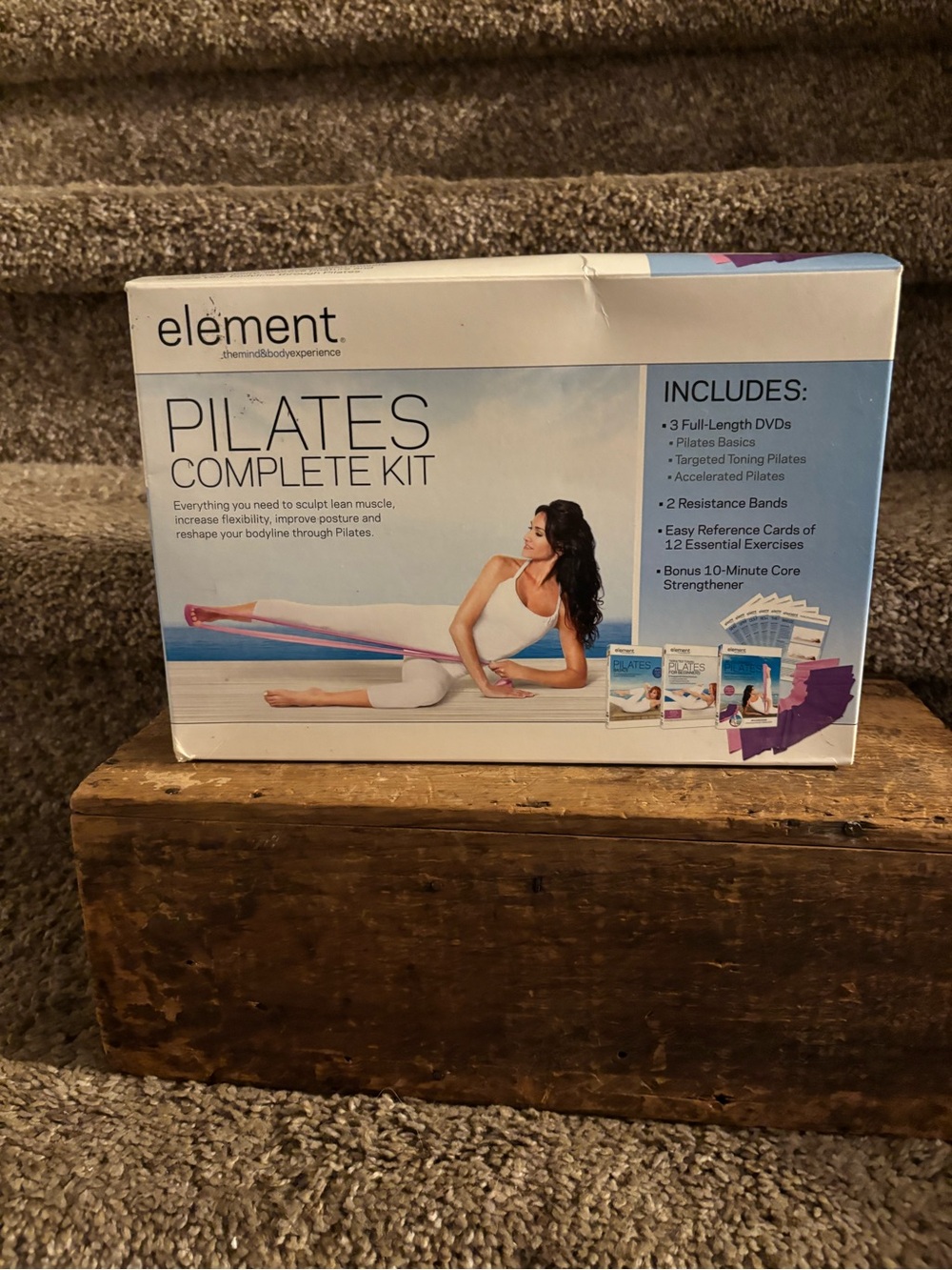 Element Pilates Kit - White & Light Blue with Purple Bands